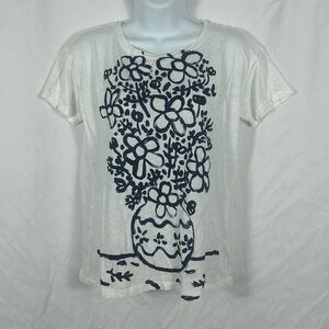 J.Crew Cotton knit bias cut short sleeve Graphic T S